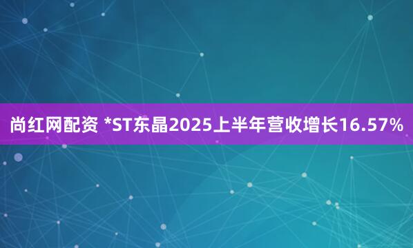 尚红网配资 *ST东晶2025上半年营收增长16.57%