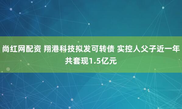 尚红网配资 翔港科技拟发可转债 实控人父子近一年共套现1.5亿元